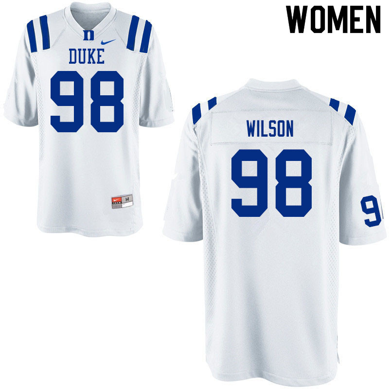 Women #98 Porter Wilson Duke White Devils College Football Jerseys Sale-White